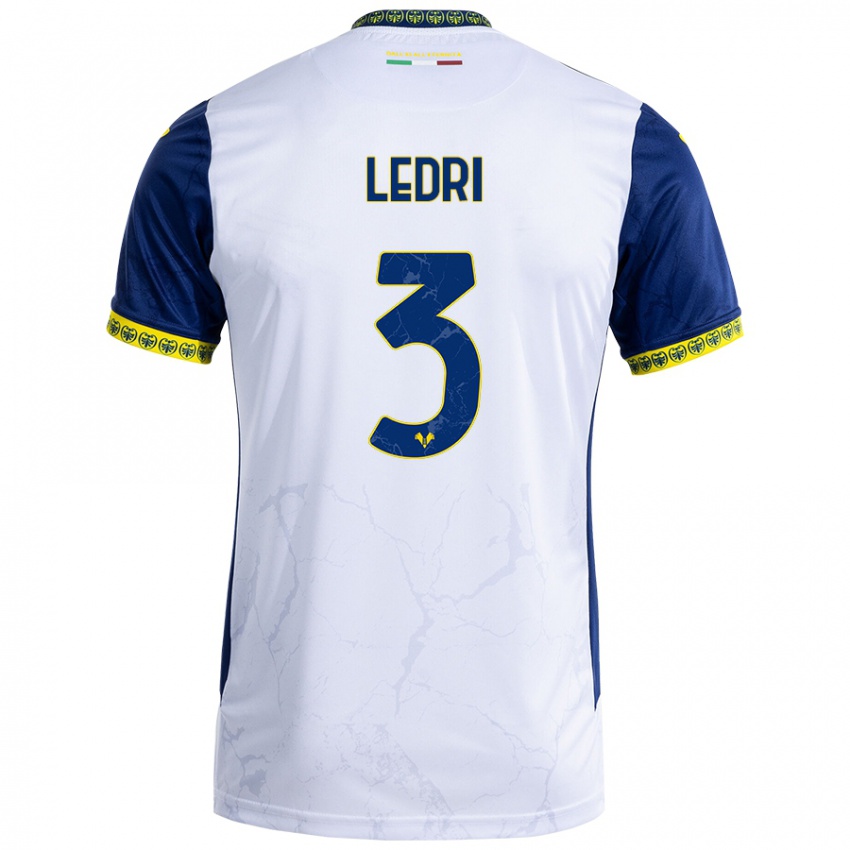 Niño Camiseta Michela Ledri #3 Blanco Azul 2ª Equipación 2024/25 La Camisa Argentina