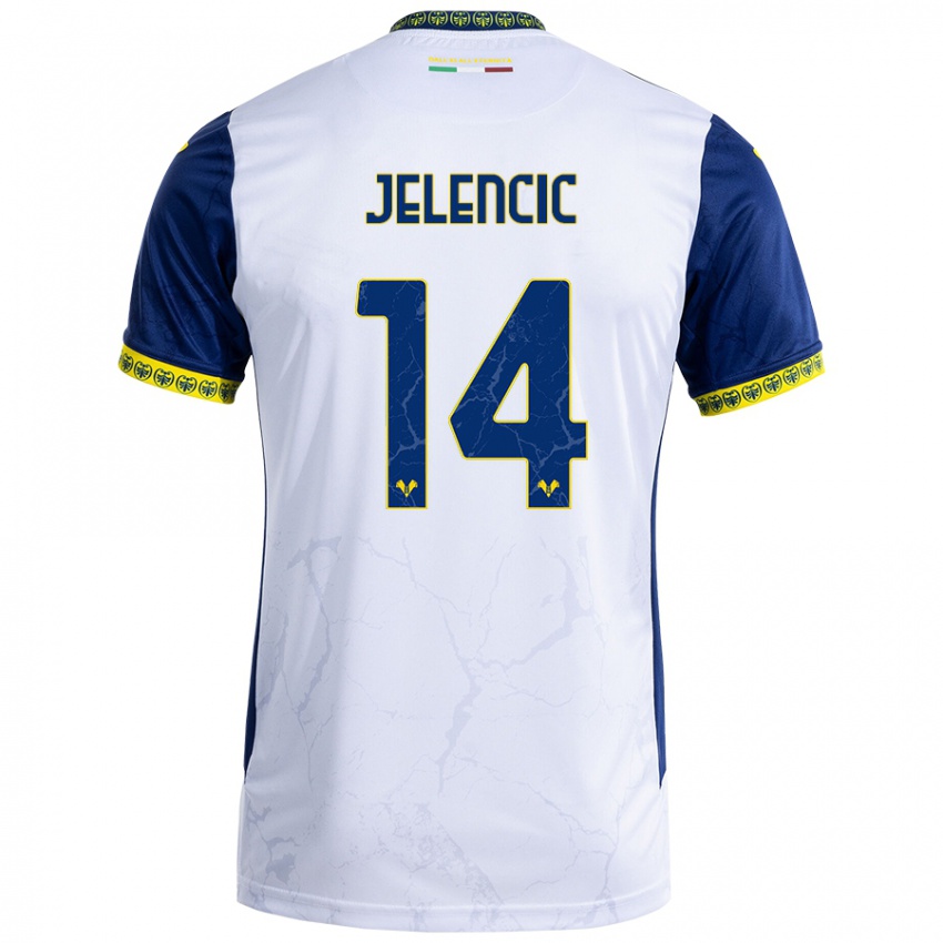 Niño Camiseta Ana Jelencic #14 Blanco Azul 2ª Equipación 2024/25 La Camisa Argentina