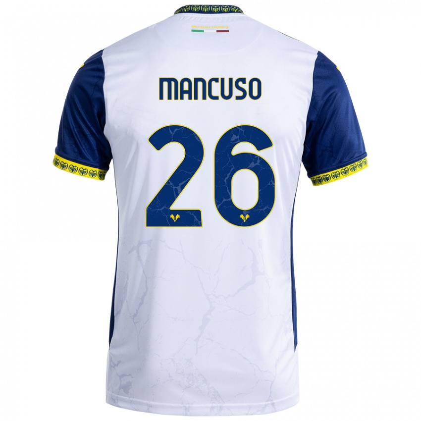 Niño Camiseta Giulia Mancuso #26 Blanco Azul 2ª Equipación 2024/25 La Camisa Argentina