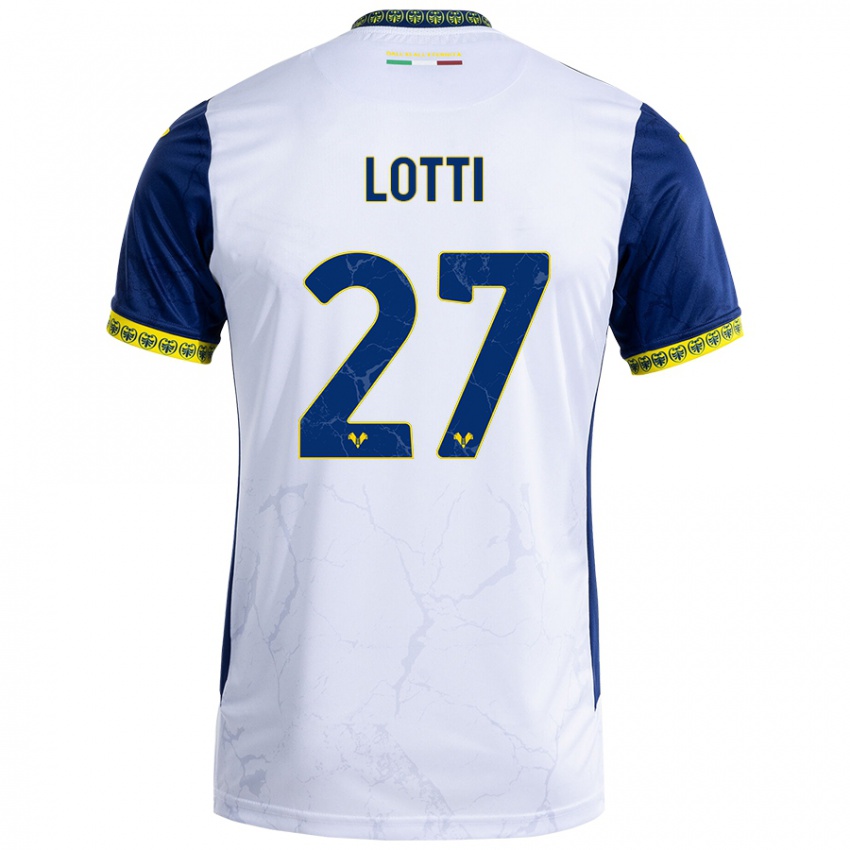 Niño Camiseta Irene Lotti #27 Blanco Azul 2ª Equipación 2024/25 La Camisa Argentina