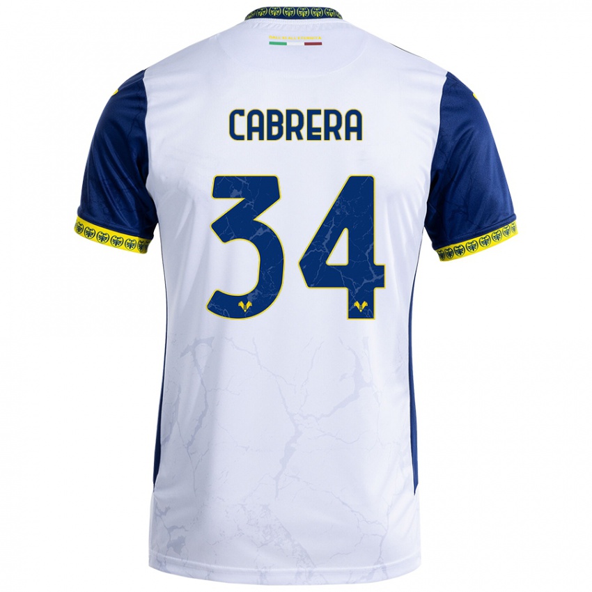 Niño Camiseta Ilena Cabrera #34 Blanco Azul 2ª Equipación 2024/25 La Camisa Argentina