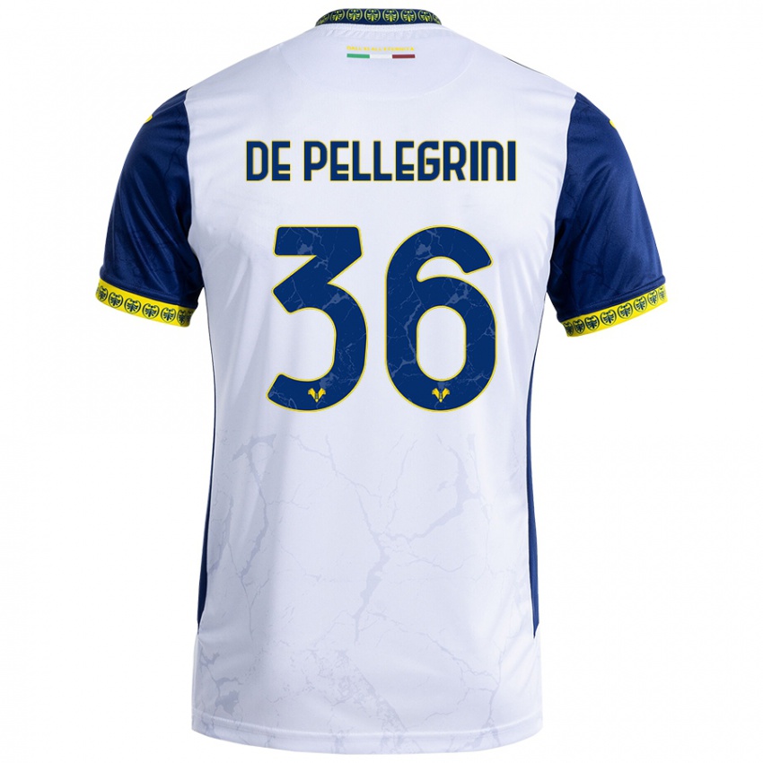 Niño Camiseta Erika De Pellegrini #36 Blanco Azul 2ª Equipación 2024/25 La Camisa Argentina