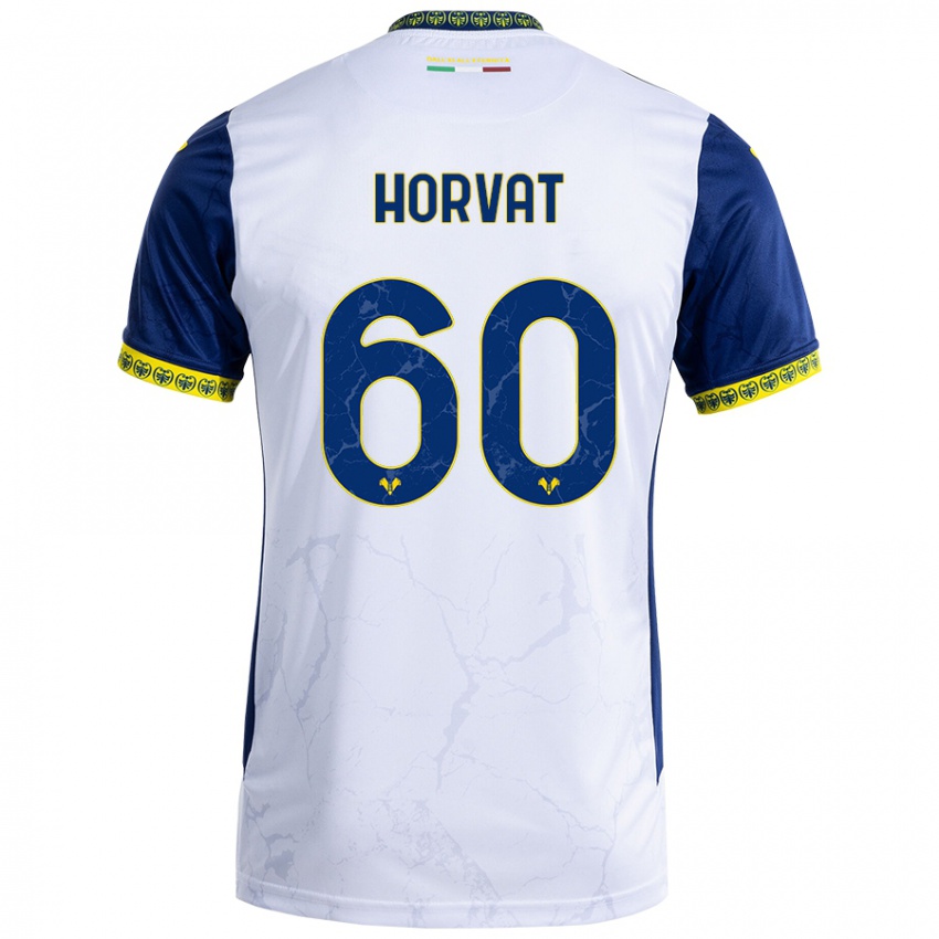 Niño Camiseta Mihaela Horvat #60 Blanco Azul 2ª Equipación 2024/25 La Camisa Argentina