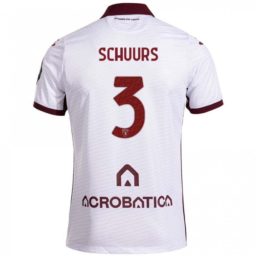 Niño Camiseta Perr Schuurs #3 Blanco Granate 2ª Equipación 2024/25 La Camisa Argentina