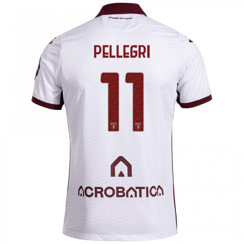 Niño Camiseta Pietro Pellegri #11 Blanco Granate 2ª Equipación 2024/25 La Camisa Argentina