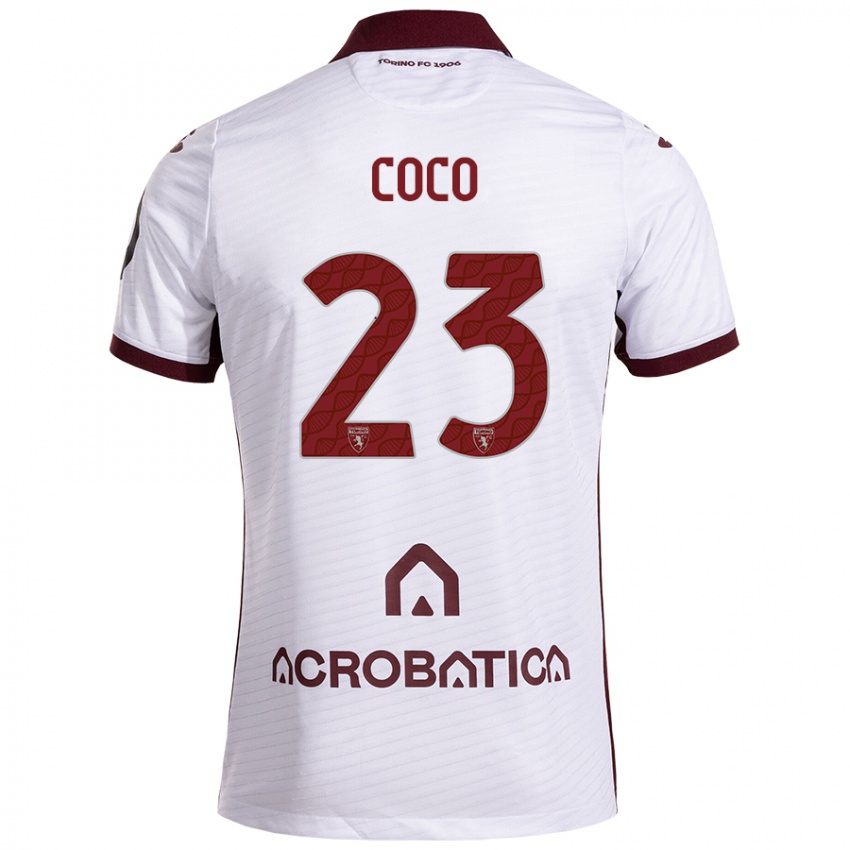 Niño Camiseta Saúl Coco #23 Blanco Granate 2ª Equipación 2024/25 La Camisa Argentina