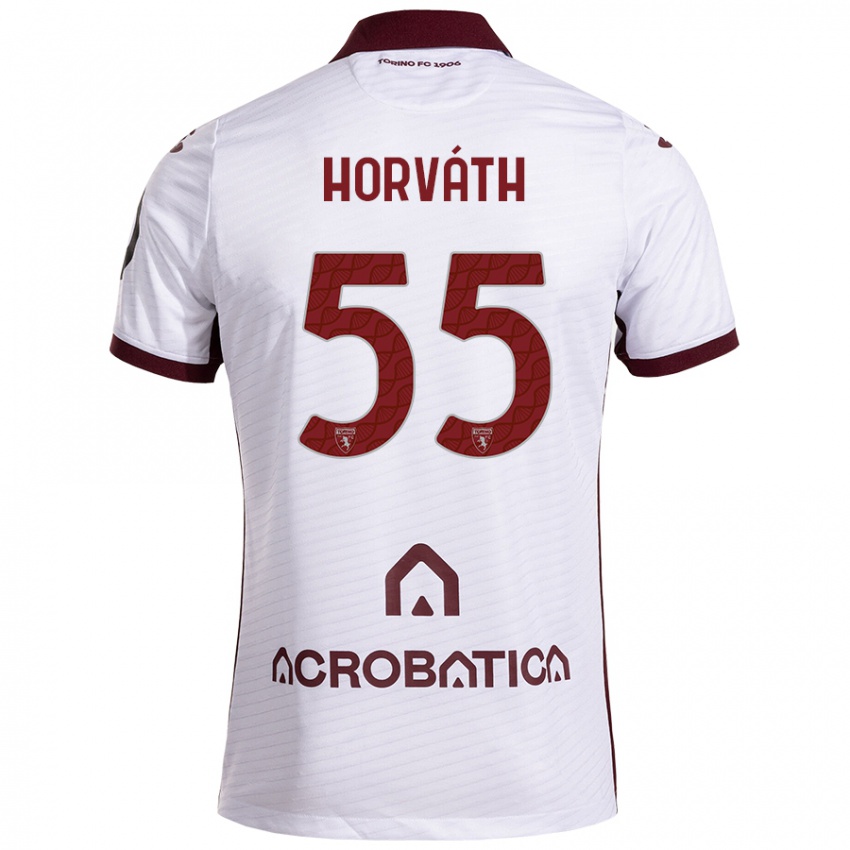 Niño Camiseta Krisztofer Horváth #55 Blanco Granate 2ª Equipación 2024/25 La Camisa Argentina