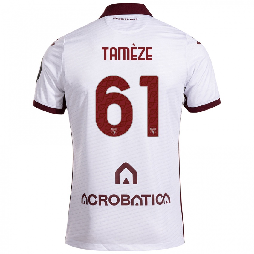 Niño Camiseta Adrien Tamèze #61 Blanco Granate 2ª Equipación 2024/25 La Camisa Argentina