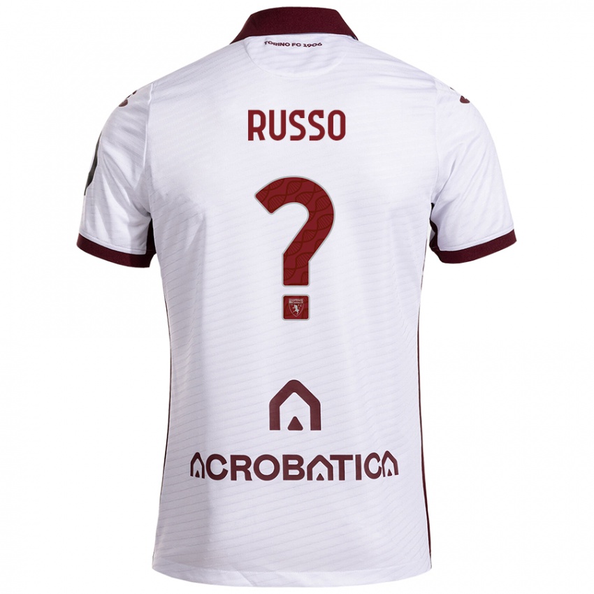 Niño Camiseta Lorenzo Russo #0 Blanco Granate 2ª Equipación 2024/25 La Camisa Argentina