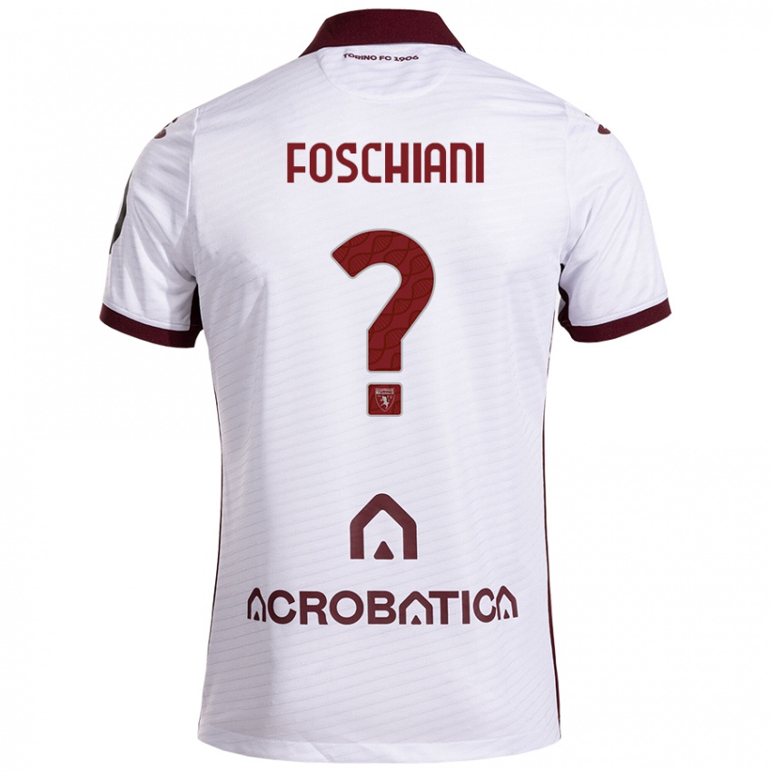 Niño Camiseta Francesco Foschiani #0 Blanco Granate 2ª Equipación 2024/25 La Camisa Argentina