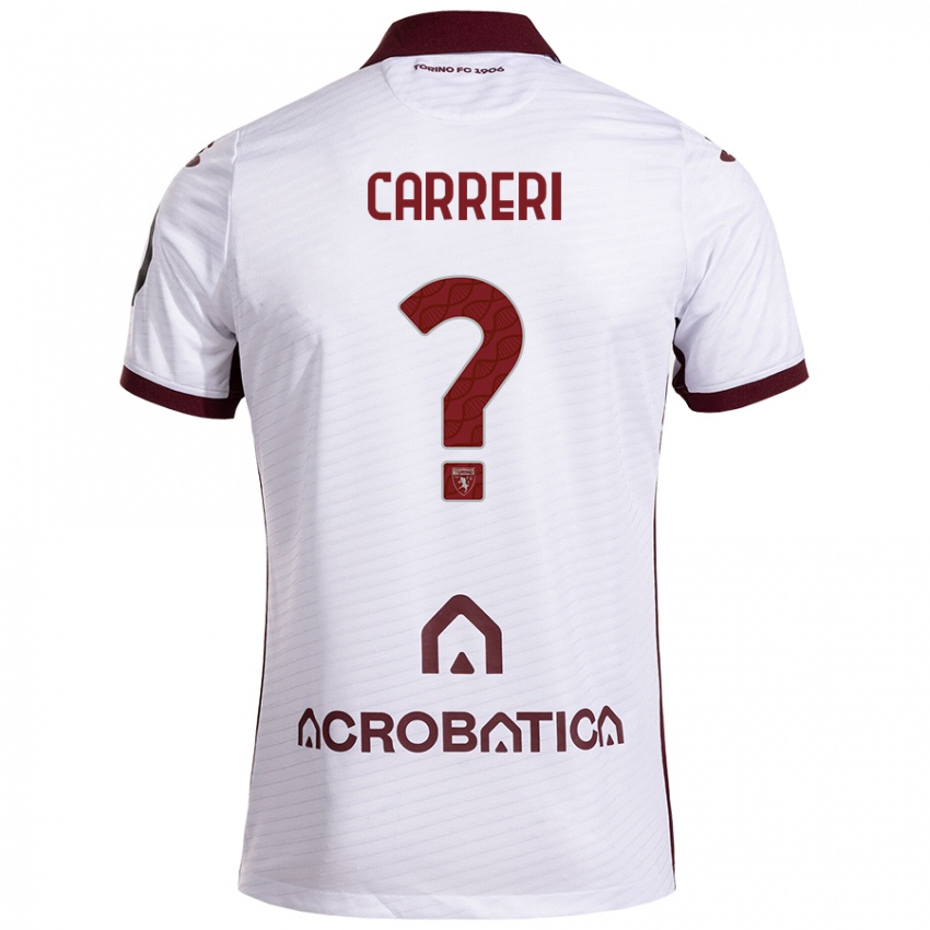 Niño Camiseta Carlo Carreri #0 Blanco Granate 2ª Equipación 2024/25 La Camisa Argentina