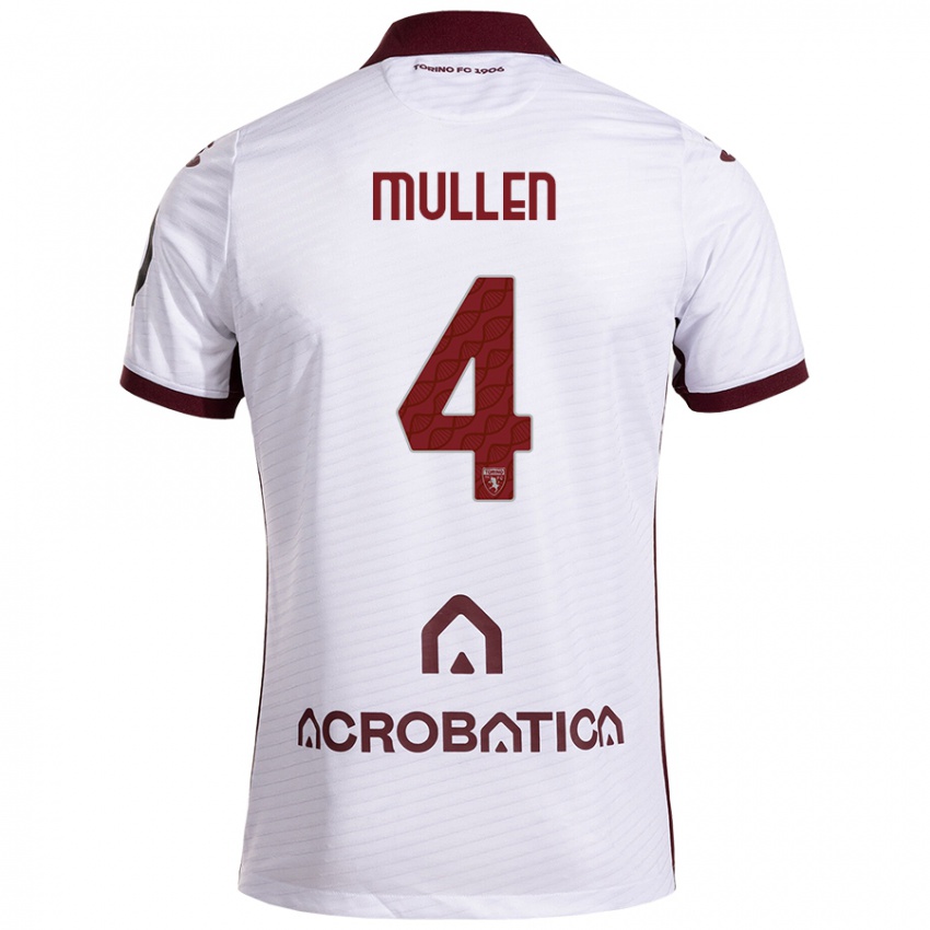 Niño Camiseta Senan Mullen #4 Blanco Granate 2ª Equipación 2024/25 La Camisa Argentina