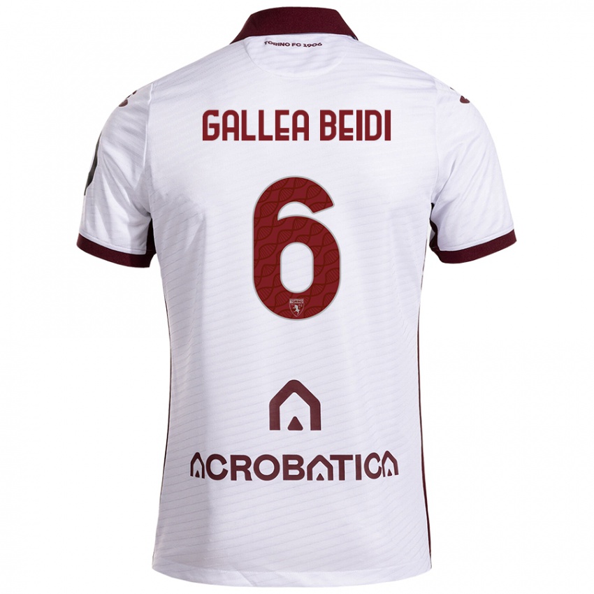 Niño Camiseta Francesco Gallea Beidi #6 Blanco Granate 2ª Equipación 2024/25 La Camisa Argentina