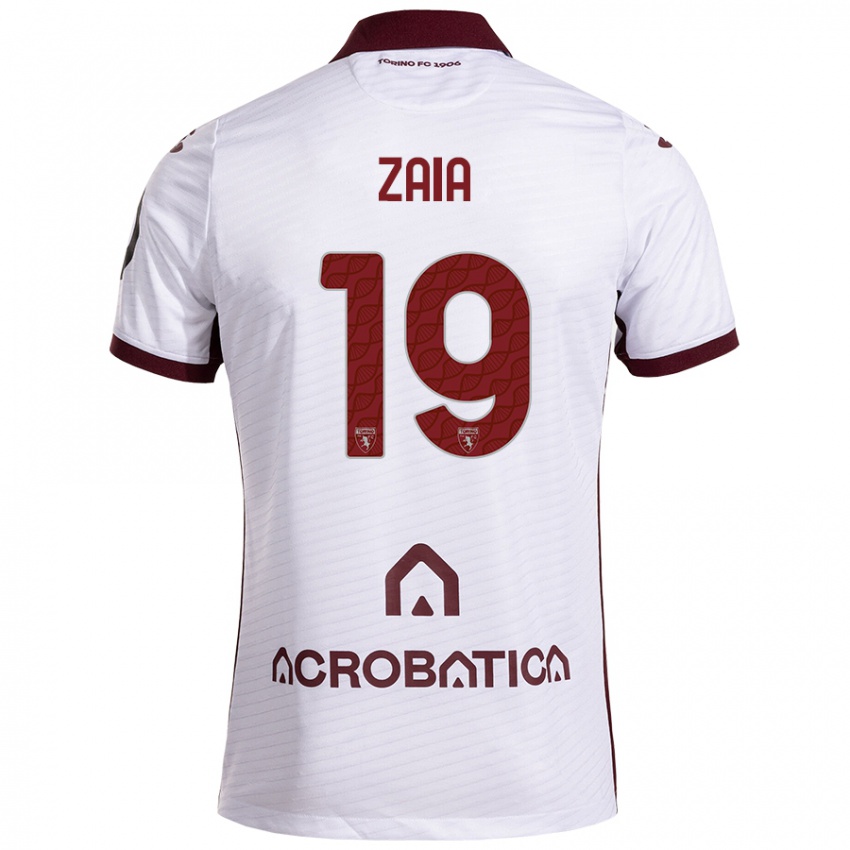 Niño Camiseta Edoardo Zaia #19 Blanco Granate 2ª Equipación 2024/25 La Camisa Argentina