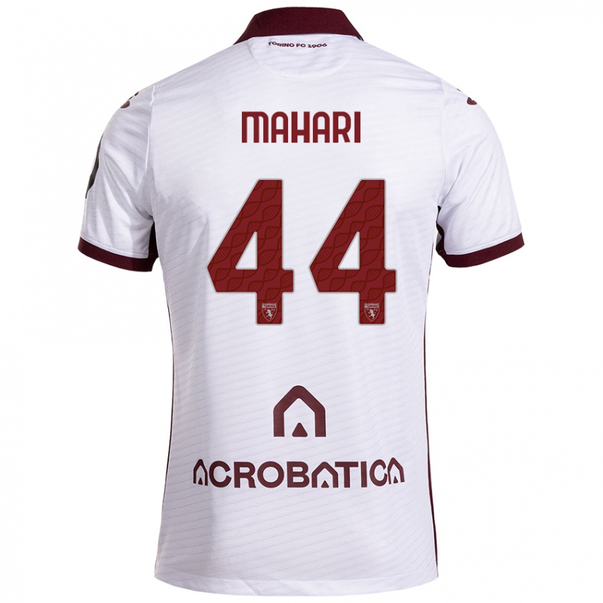 Niño Camiseta Efdon Mahari #44 Blanco Granate 2ª Equipación 2024/25 La Camisa Argentina