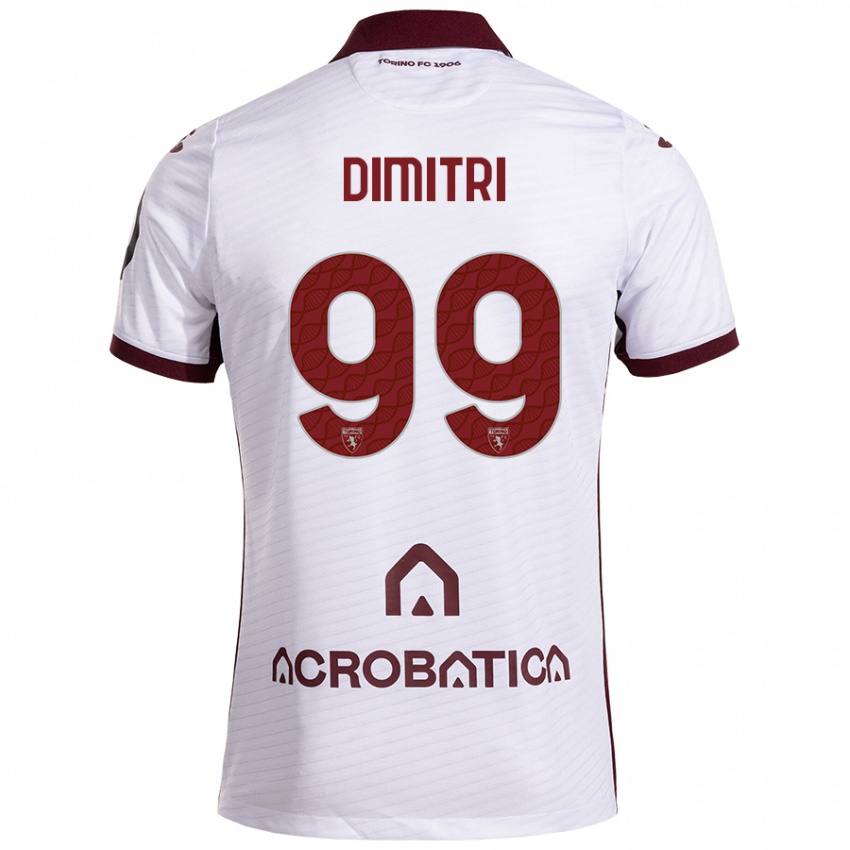 Niño Camiseta Matteo Dimitri #99 Blanco Granate 2ª Equipación 2024/25 La Camisa Argentina