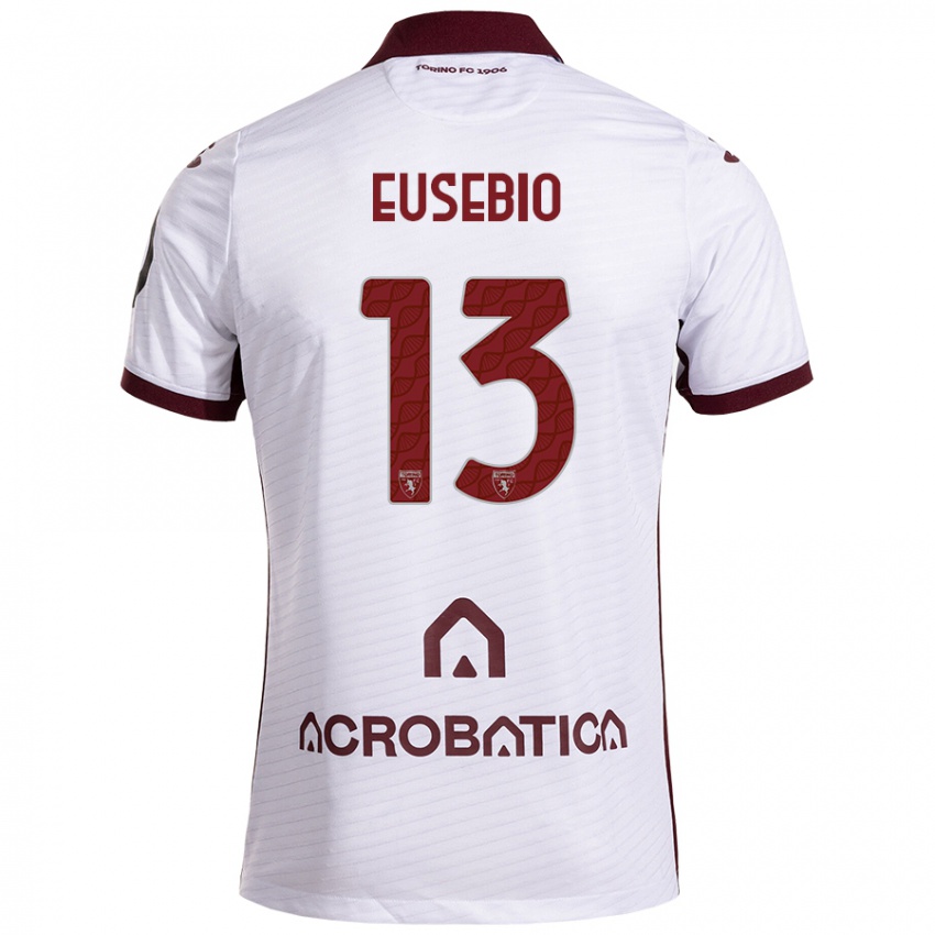 Niño Camiseta Chiara Eusebio #13 Blanco Granate 2ª Equipación 2024/25 La Camisa Argentina