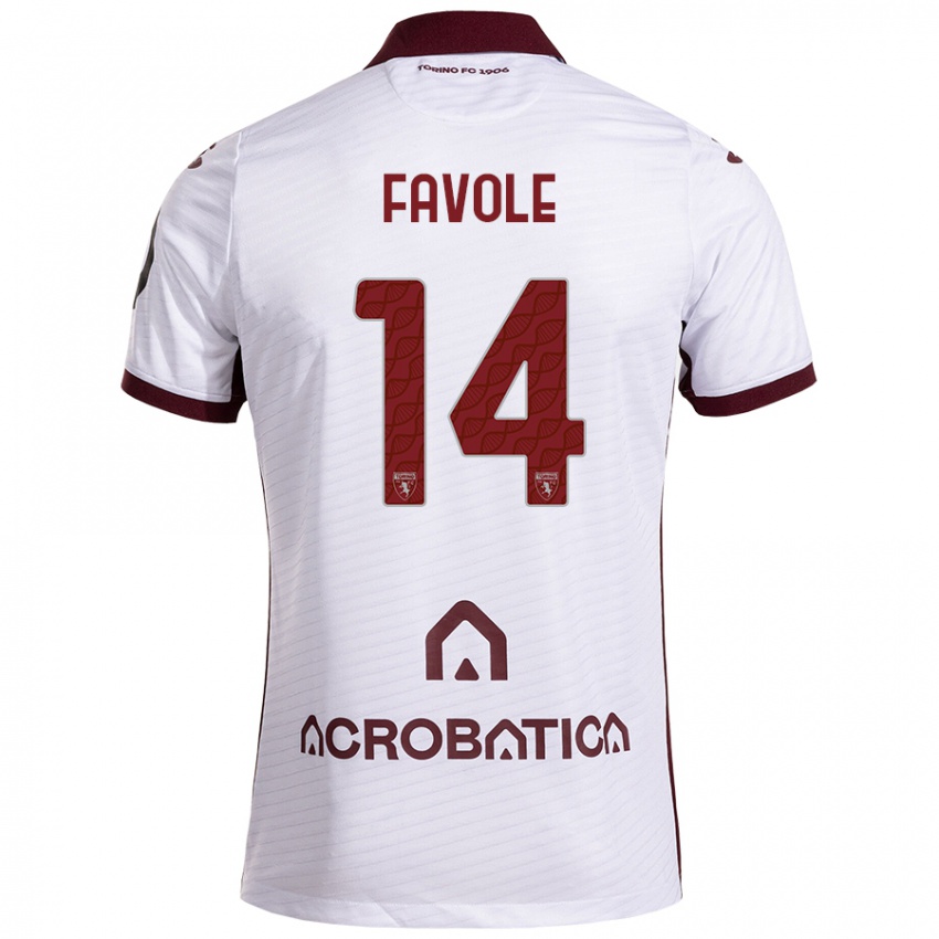 Niño Camiseta Annalisa Favole #14 Blanco Granate 2ª Equipación 2024/25 La Camisa Argentina