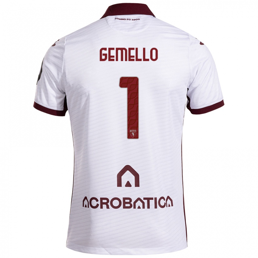 Niño Camiseta Luca Gemello #1 Blanco Granate 2ª Equipación 2024/25 La Camisa Argentina