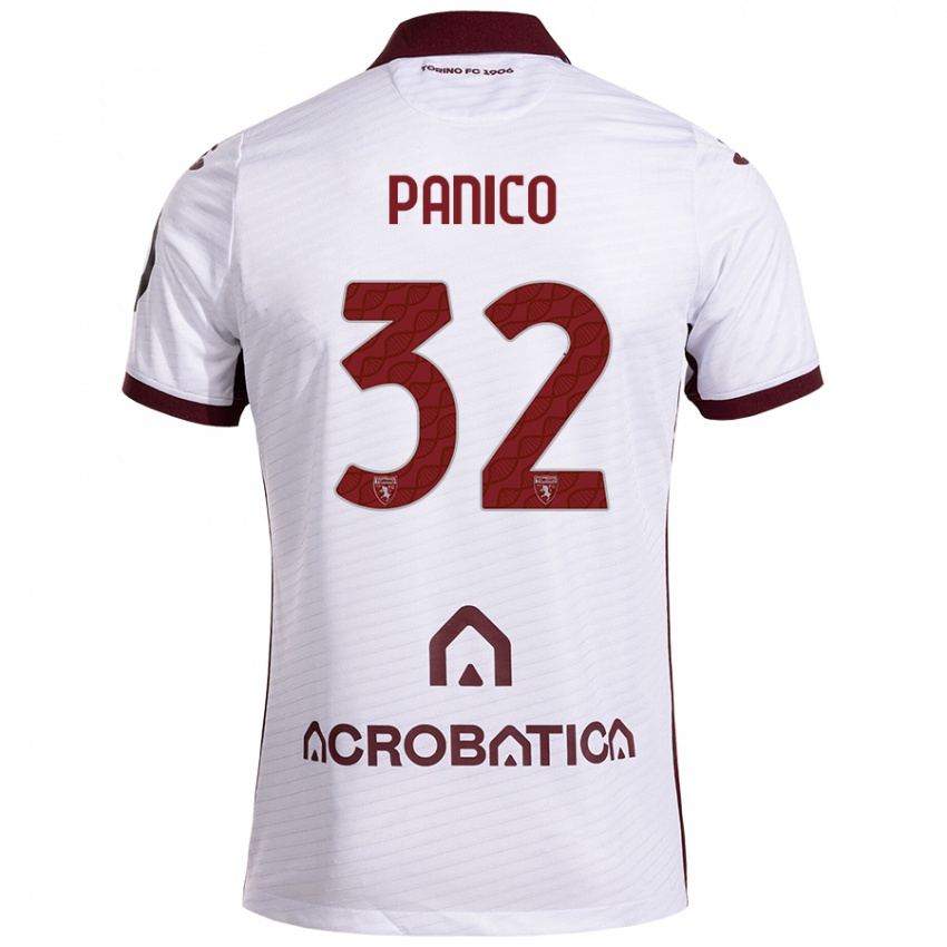 Niño Camiseta Patrizia Panico #32 Blanco Granate 2ª Equipación 2024/25 La Camisa Argentina