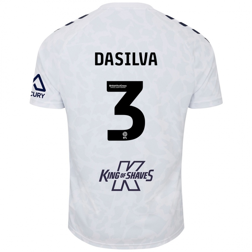 Niño Camiseta Jay Dasilva #3 Blanco 2ª Equipación 2024/25 La Camisa Argentina