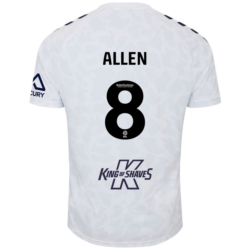 Niño Camiseta Jamie Allen #8 Blanco 2ª Equipación 2024/25 La Camisa Argentina