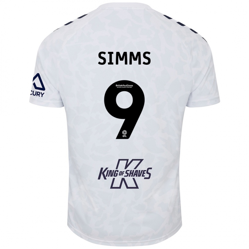 Niño Camiseta Ellis Simms #9 Blanco 2ª Equipación 2024/25 La Camisa Argentina