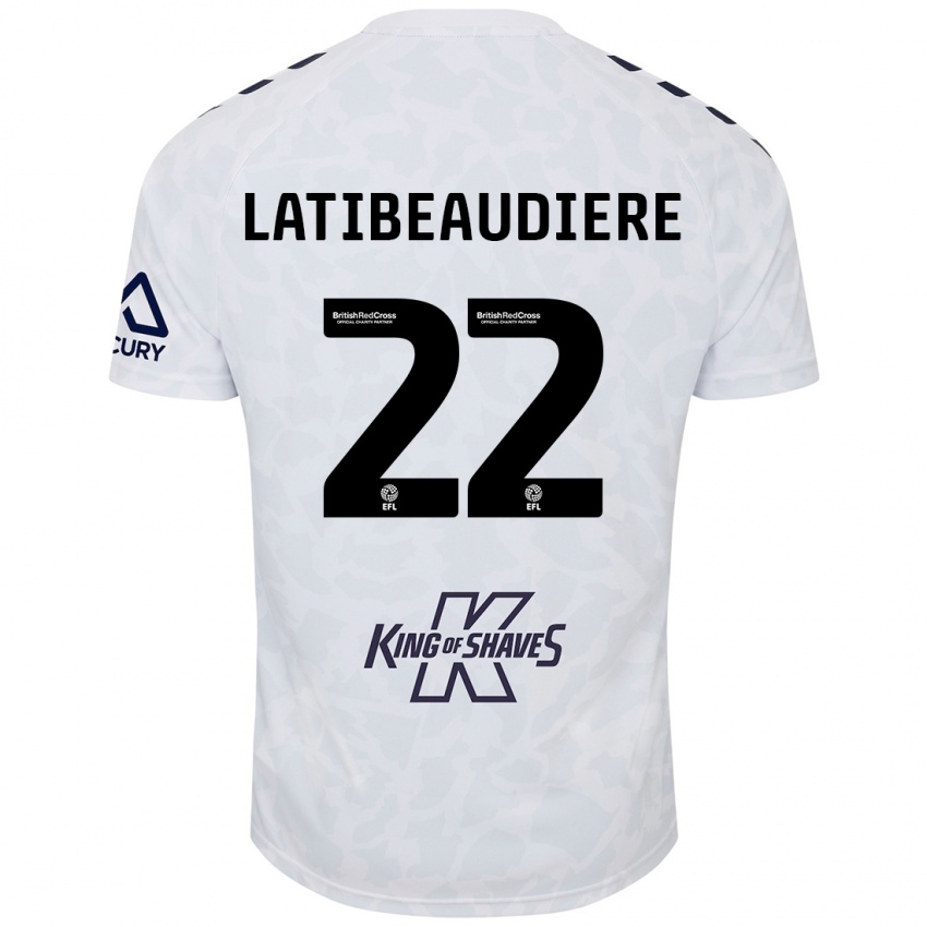 Niño Camiseta Joel Latibeaudiere #22 Blanco 2ª Equipación 2024/25 La Camisa Argentina