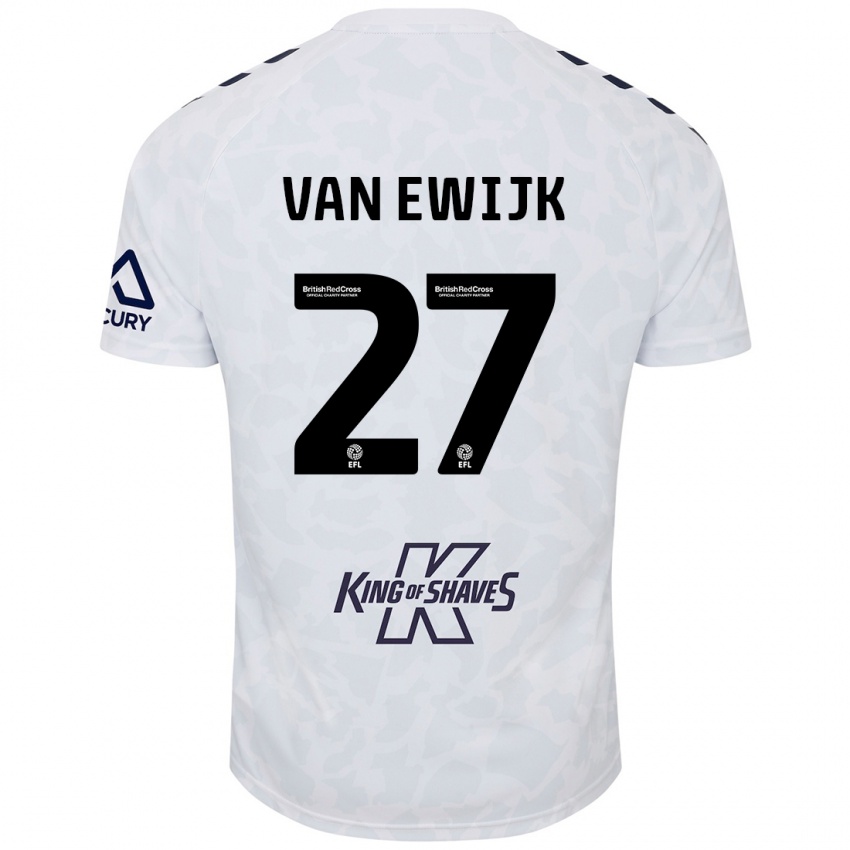 Niño Camiseta Milan Van Ewijk #27 Blanco 2ª Equipación 2024/25 La Camisa Argentina