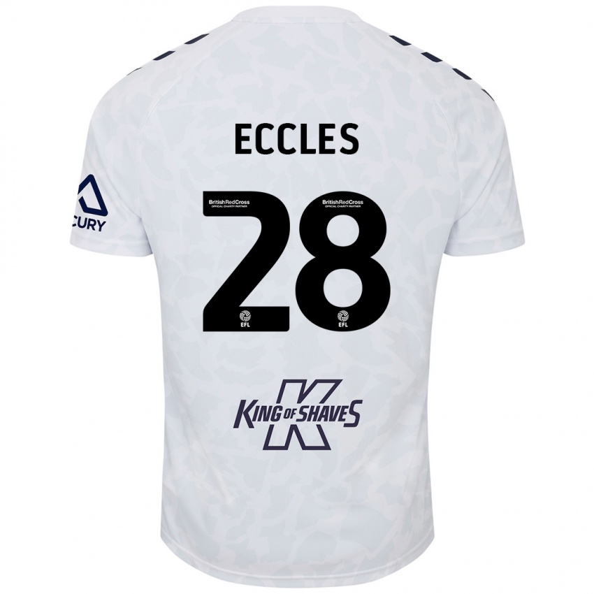 Niño Camiseta Josh Eccles #28 Blanco 2ª Equipación 2024/25 La Camisa Argentina