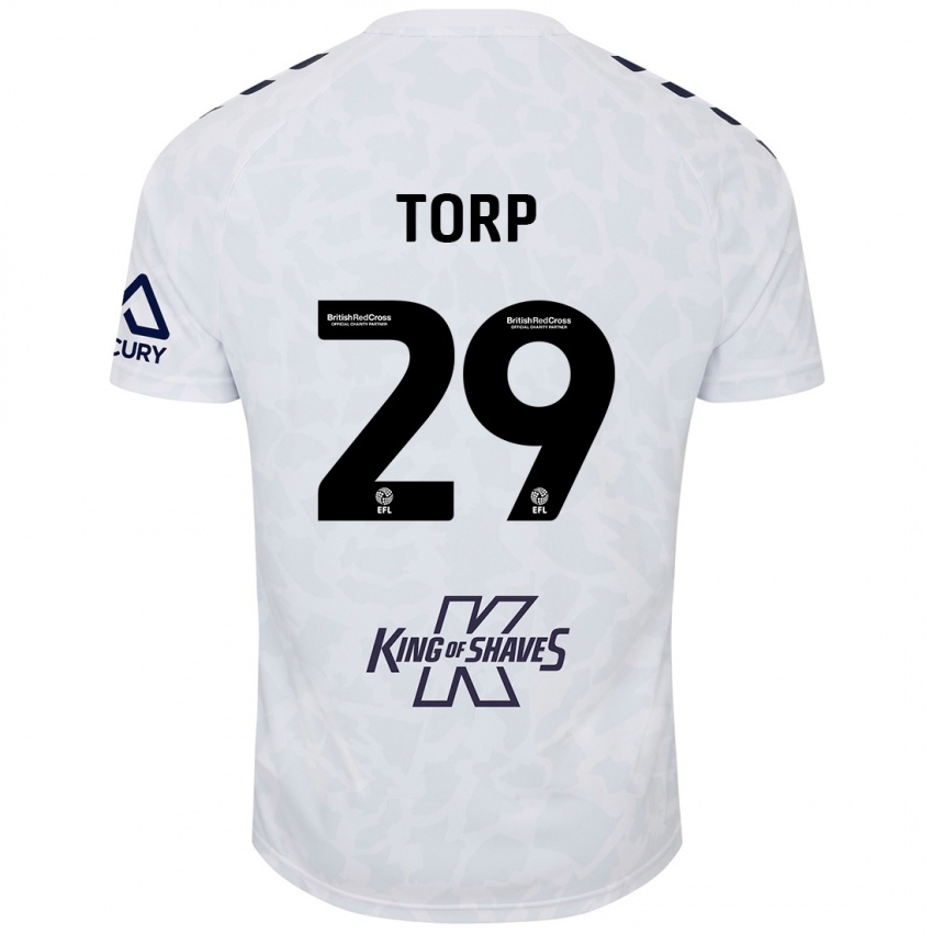 Niño Camiseta Victor Torp #29 Blanco 2ª Equipación 2024/25 La Camisa Argentina