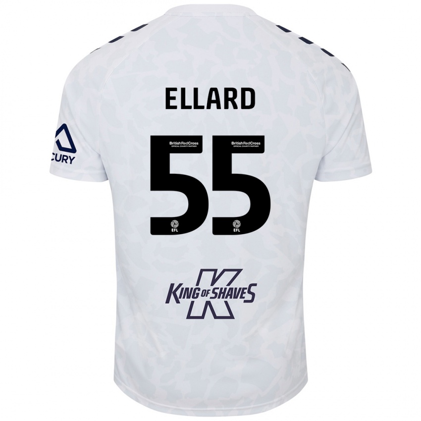 Niño Camiseta Aston Ellard #55 Blanco 2ª Equipación 2024/25 La Camisa Argentina