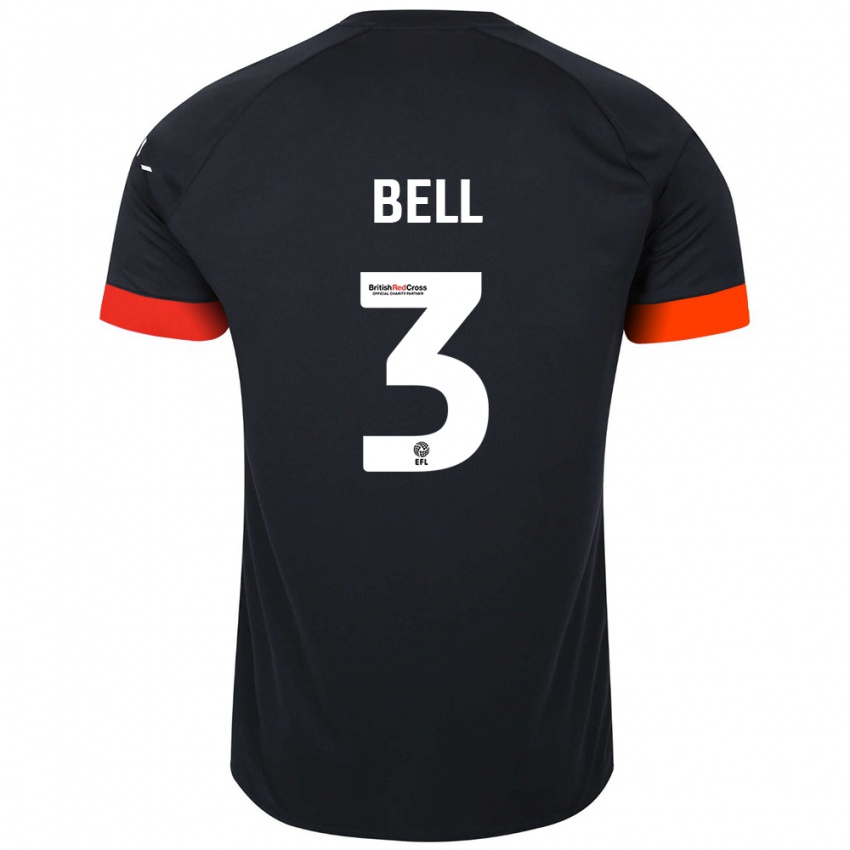 Niño Camiseta Amari'i Bell #3 Negro Naranja 2ª Equipación 2024/25 La Camisa Argentina