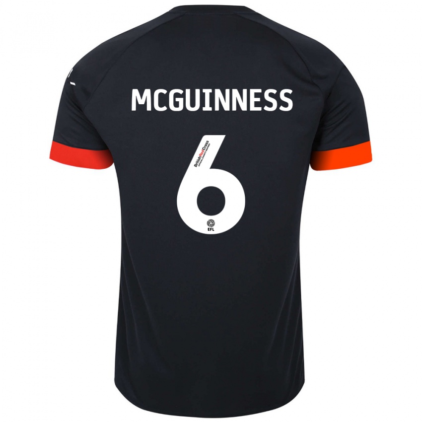 Niño Camiseta Mark Mcguinness #6 Negro Naranja 2ª Equipación 2024/25 La Camisa Argentina