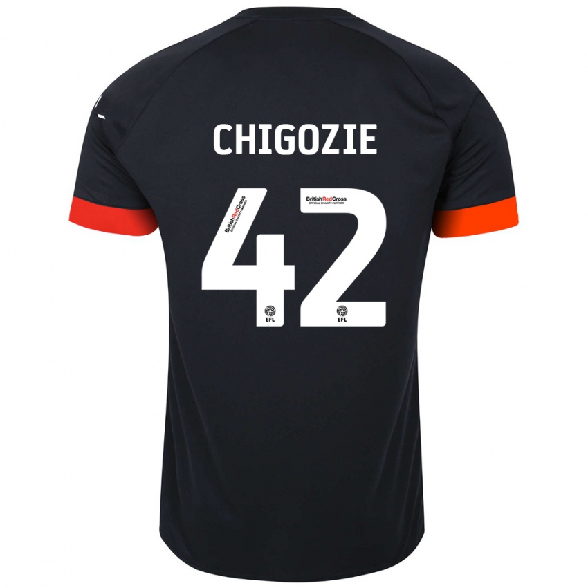 Niño Camiseta Christian Chigozie #42 Negro Naranja 2ª Equipación 2024/25 La Camisa Argentina