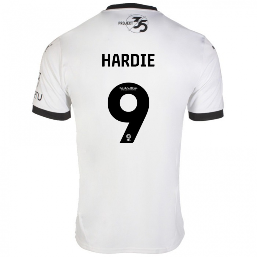 Niño Camiseta Ryan Hardie #9 Blanco Negro 2ª Equipación 2024/25 La Camisa Argentina