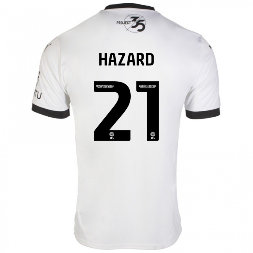 Niño Camiseta Conor Hazard #21 Blanco Negro 2ª Equipación 2024/25 La Camisa Argentina