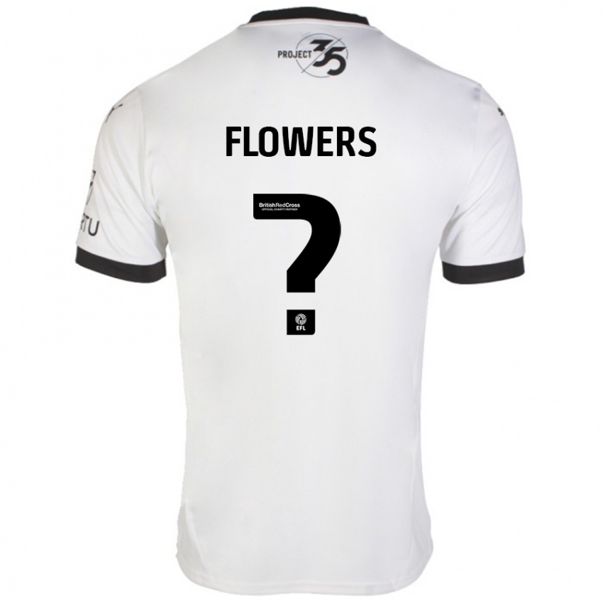 Niño Camiseta Lewis Flowers #0 Blanco Negro 2ª Equipación 2024/25 La Camisa Argentina