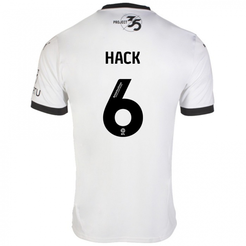 Niño Camiseta Lucy Hack #6 Blanco Negro 2ª Equipación 2024/25 La Camisa Argentina