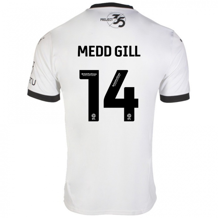 Niño Camiseta Tamsin Medd-Gill #14 Blanco Negro 2ª Equipación 2024/25 La Camisa Argentina