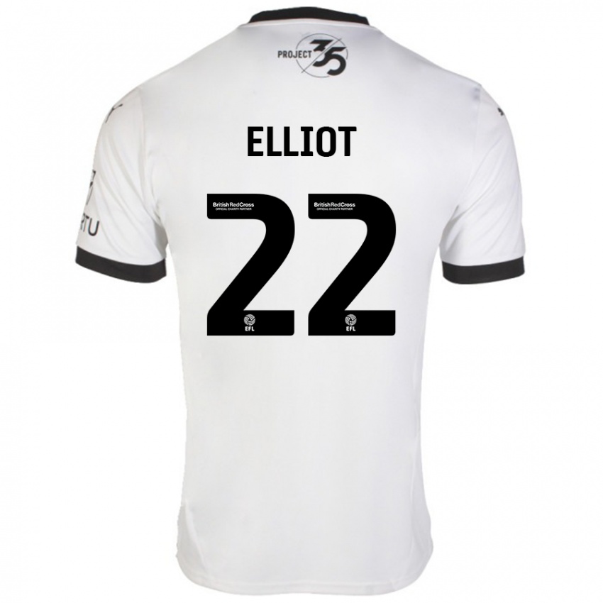 Niño Camiseta Emily Elliot #22 Blanco Negro 2ª Equipación 2024/25 La Camisa Argentina