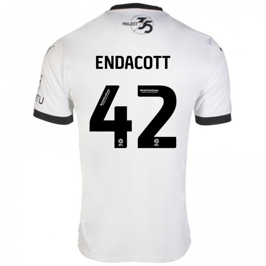 Niño Camiseta Jack Endacott #42 Blanco Negro 2ª Equipación 2024/25 La Camisa Argentina