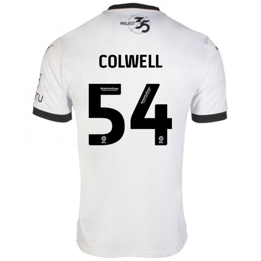 Niño Camiseta Lewis Colwell #54 Blanco Negro 2ª Equipación 2024/25 La Camisa Argentina