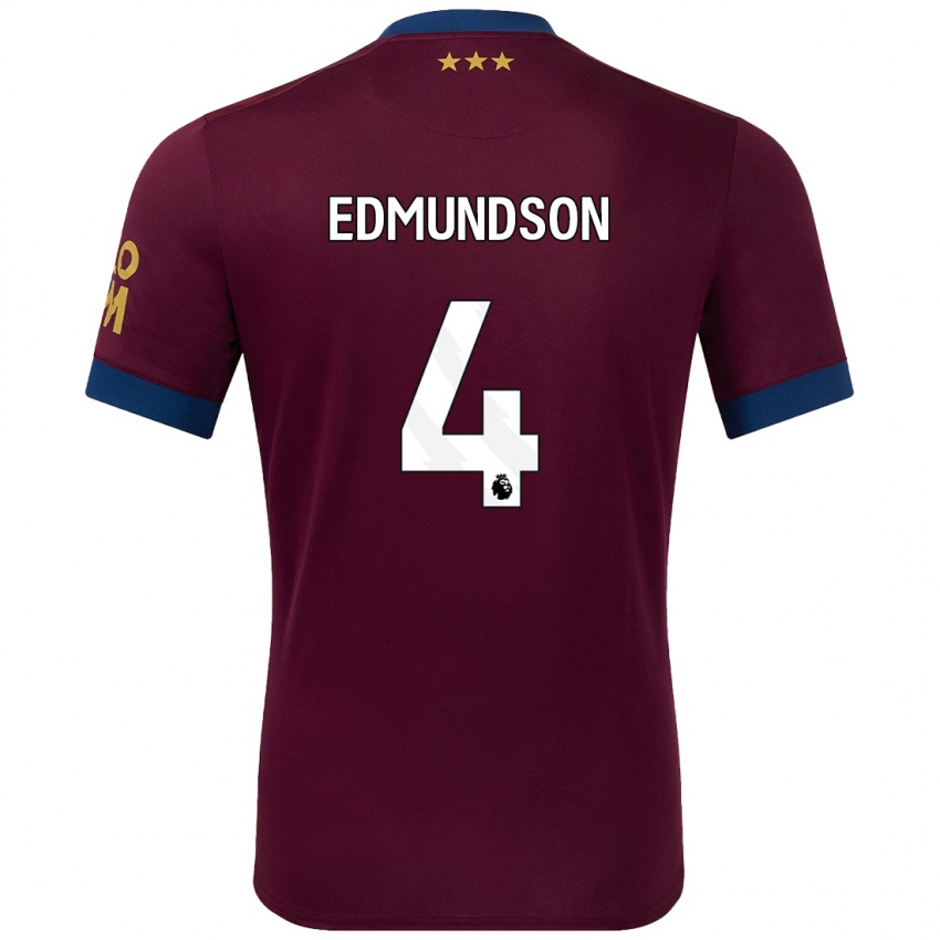 Niño Camiseta George Edmundson #4 Marrón 2ª Equipación 2024/25 La Camisa Argentina