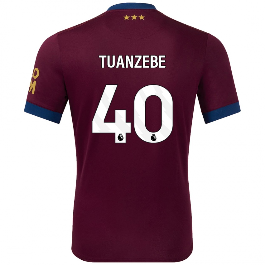 Niño Camiseta Axel Tuanzebe #40 Marrón 2ª Equipación 2024/25 La Camisa Argentina