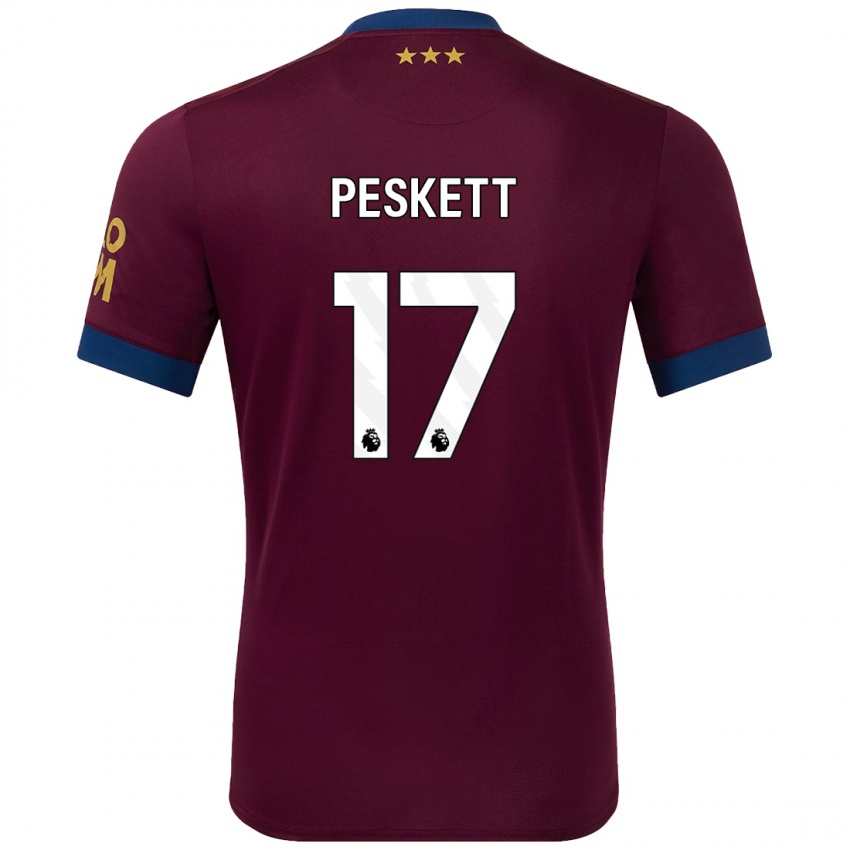 Niño Camiseta Sophie Peskett #17 Marrón 2ª Equipación 2024/25 La Camisa Argentina