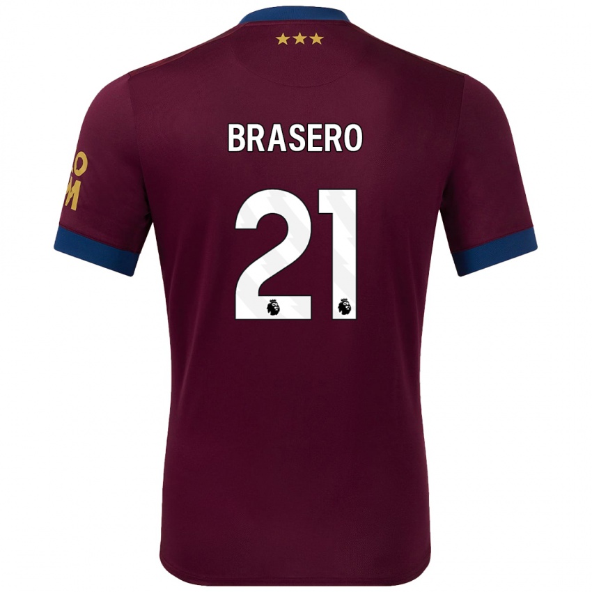 Niño Camiseta Sarah Brasero-Carreira #21 Marrón 2ª Equipación 2024/25 La Camisa Argentina