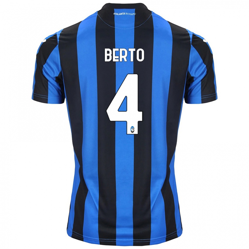 Hombre Camiseta Gabriele Berto #4 Azul Negro 1ª Equipación 2024/25 La Camisa Argentina