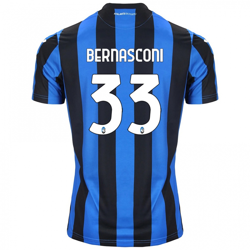 Hombre Camiseta Lorenzo Bernasconi #33 Azul Negro 1ª Equipación 2024/25 La Camisa Argentina