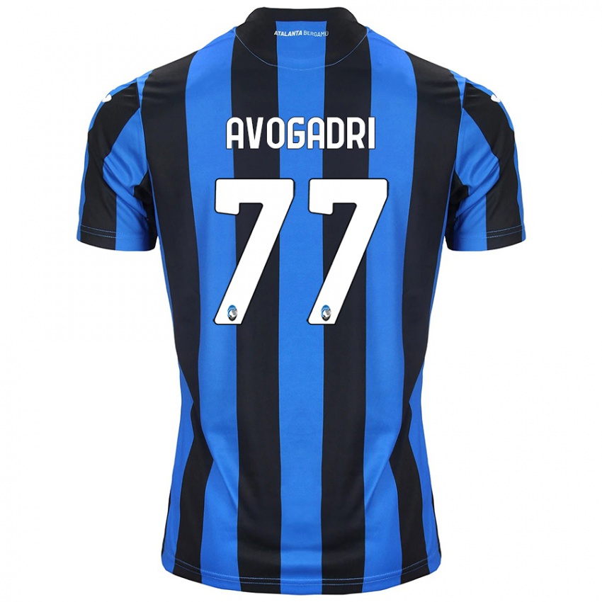 Hombre Camiseta Lorenzo Avogadri #77 Azul Negro 1ª Equipación 2024/25 La Camisa Argentina